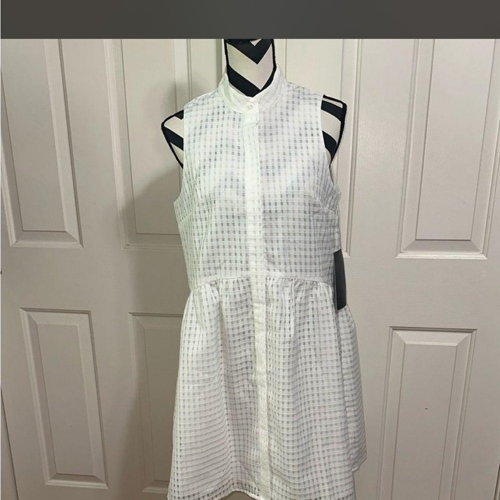 Tuckernuck White Burnout Sleeveless Royal Shirt Dress Size S - Picture 4 of 7